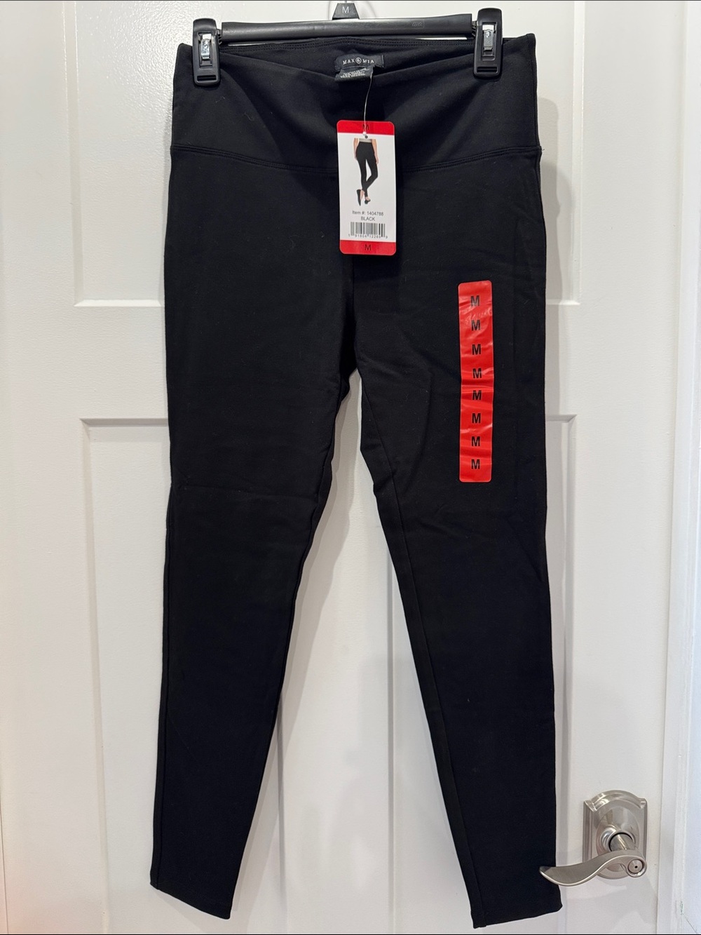 NWT MAX & MIA Black Women’s Leggings, High-Waist Active Bottoms Size Medium